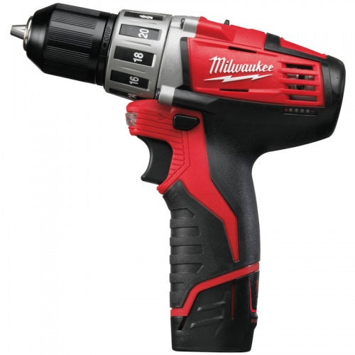 Milwaukee Cordless Drill Machine 10mm Keyless Chuck 12v + 2 Batteries C12DD