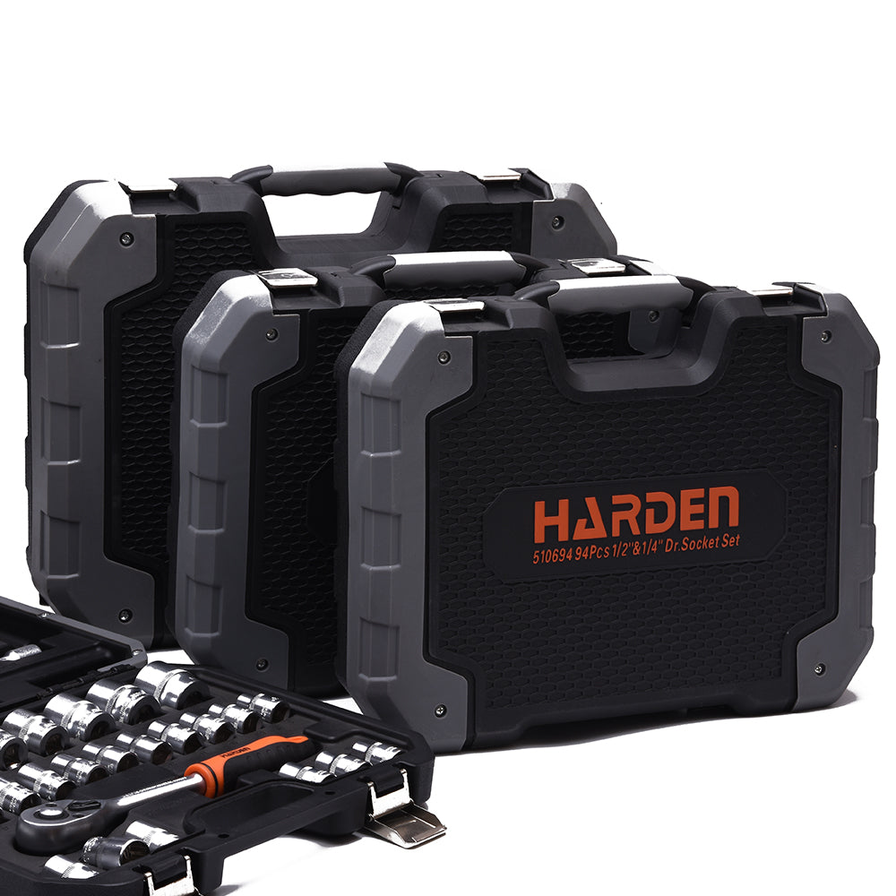 Harden 94 Pcs 1/2 " &1/4 "Dr. Socket set