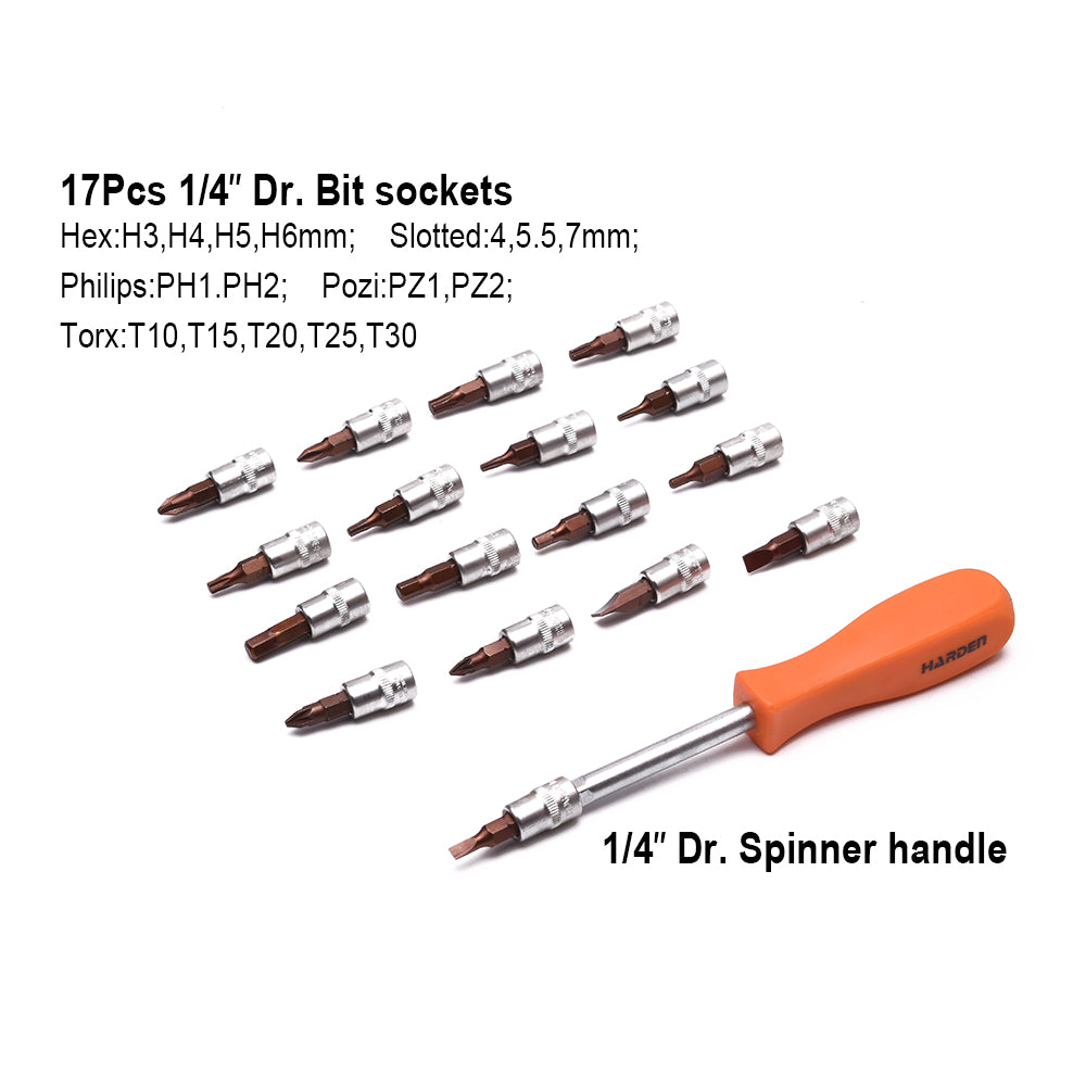 Harden 94 Pcs 1/2 " &1/4 "Dr. Socket set