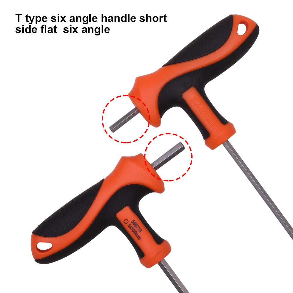 Harden Professional Hand Tool T-HANDLE Hand Tool Hex Key Wrench Set 6X150mm