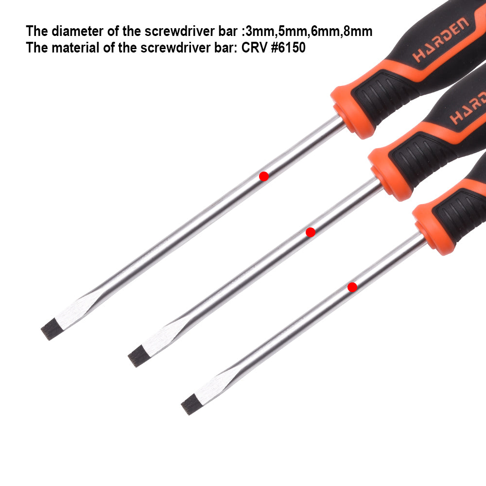 Harden Flat Screwdriver with Soft Handle 5 x 200mm