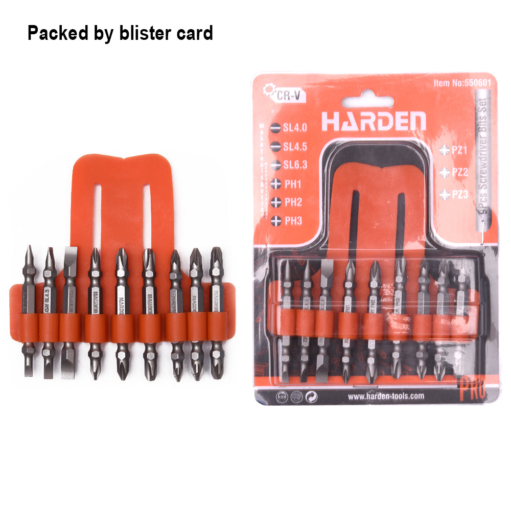 Harden 9Pcs Screwdriver Bits Set 550601