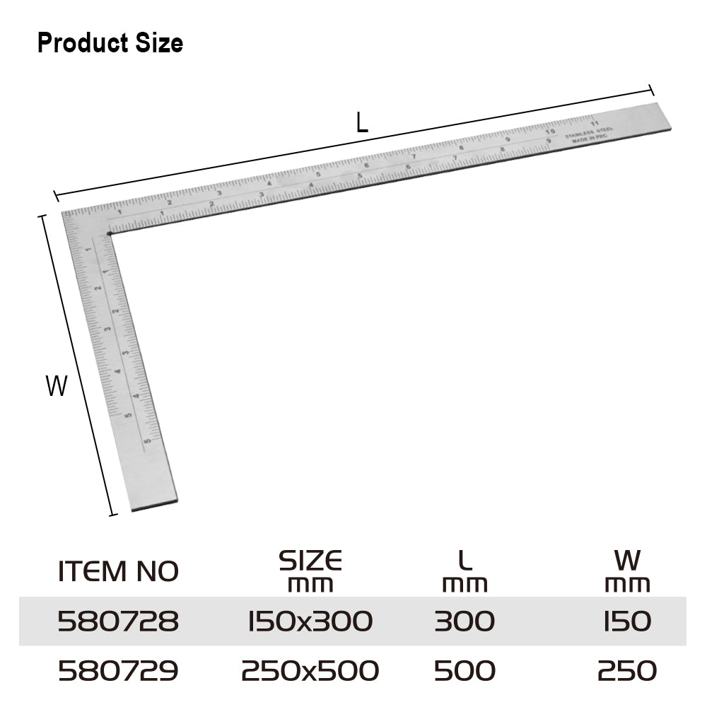 Harden Stainless Steel Square 150X300mm