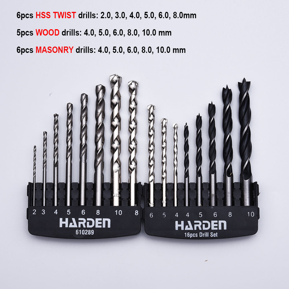 Harden 16pcs Drill bit Set