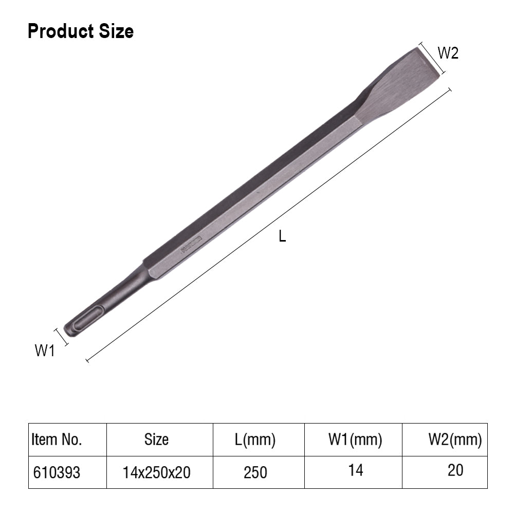 Harden 14X250X20mm SDS-PLUS Flat Chisel 14 x 250mm