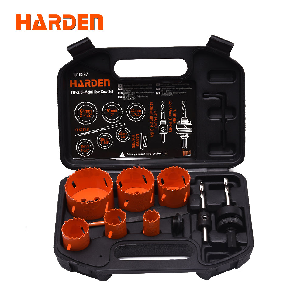 Harden 11Pcs HSS Bi-Metal Hole Saw Set 610597