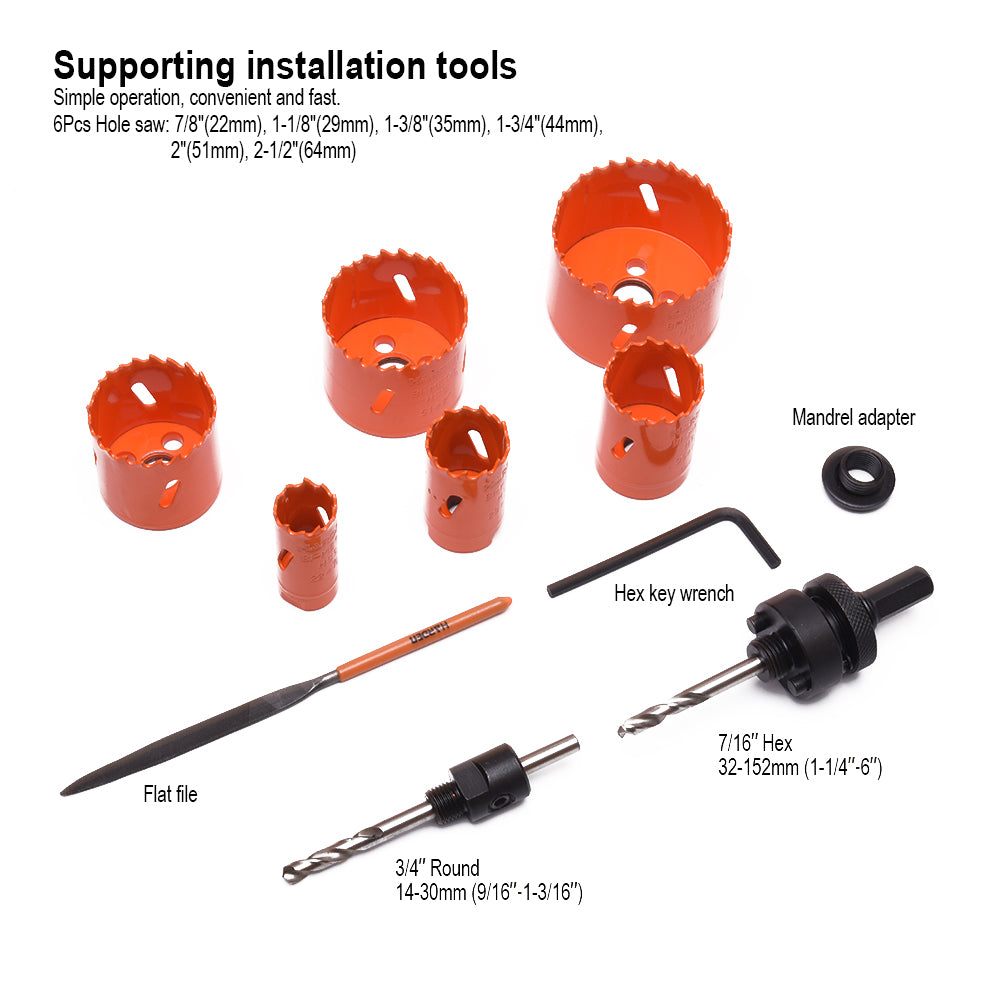 Harden 11Pcs HSS Bi-Metal Hole Saw Set 610597