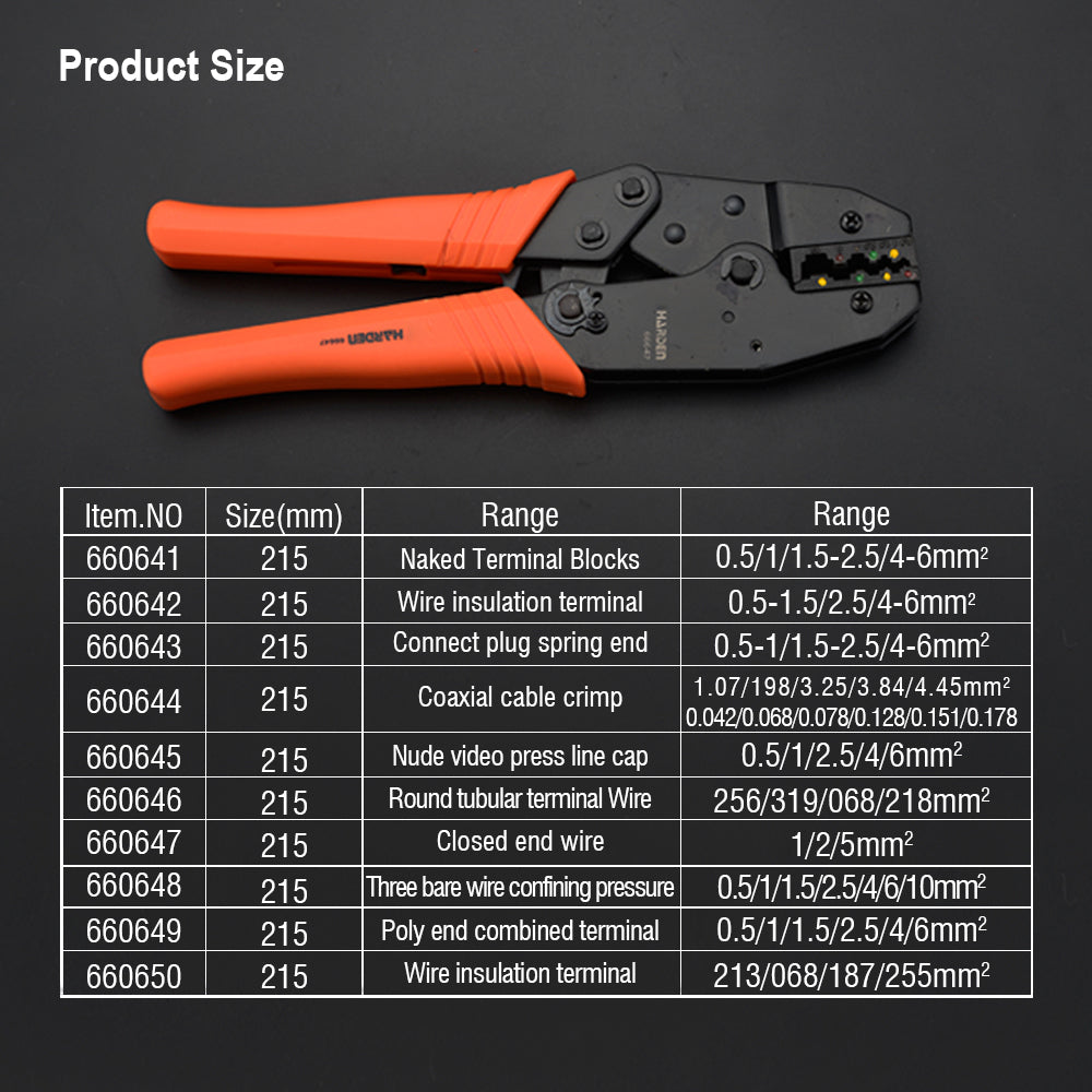 Harden 215mm Modular Plug Crimping Tools 660644