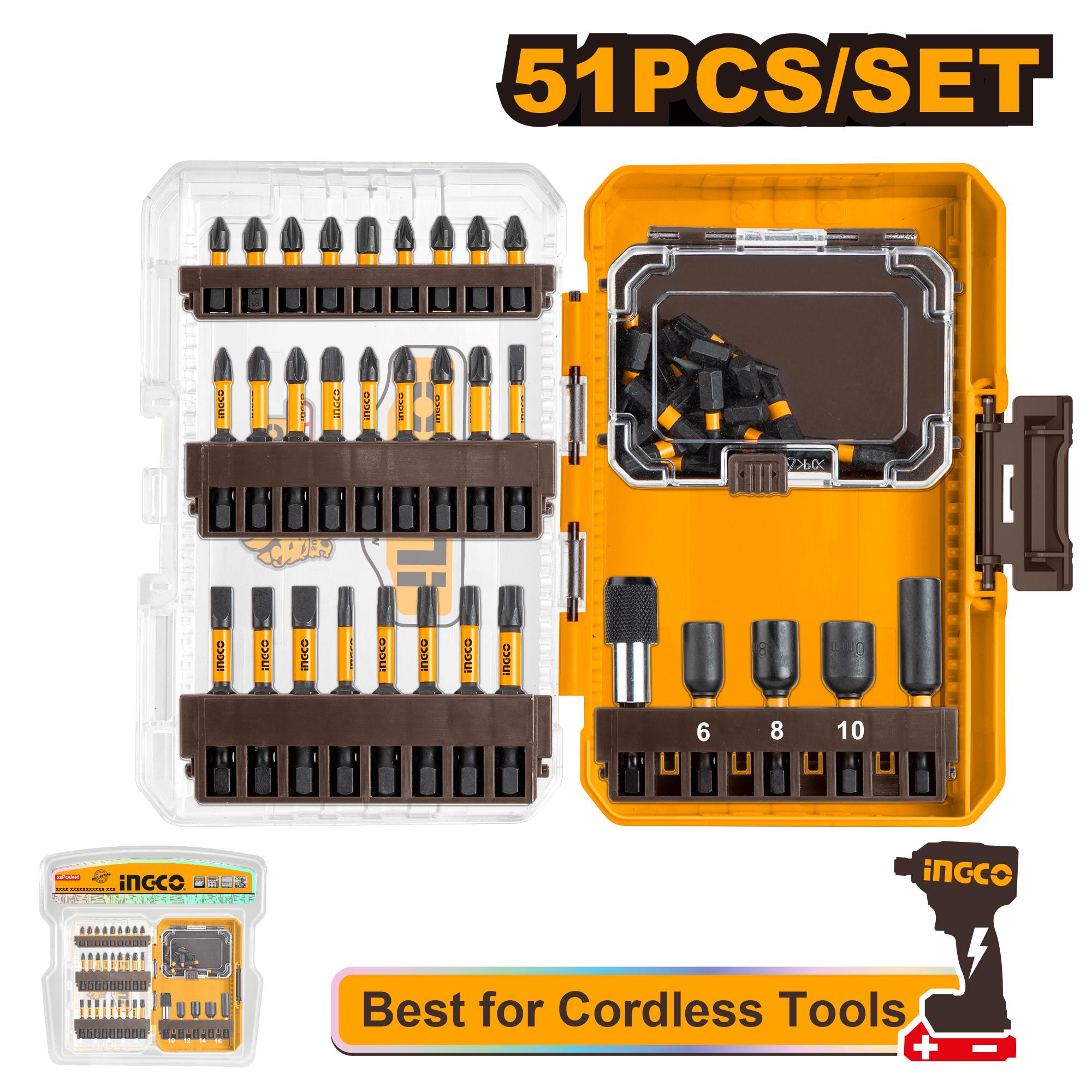 Ingco 51 Pcs impact screwdriver bits set 25mm AKDL25106