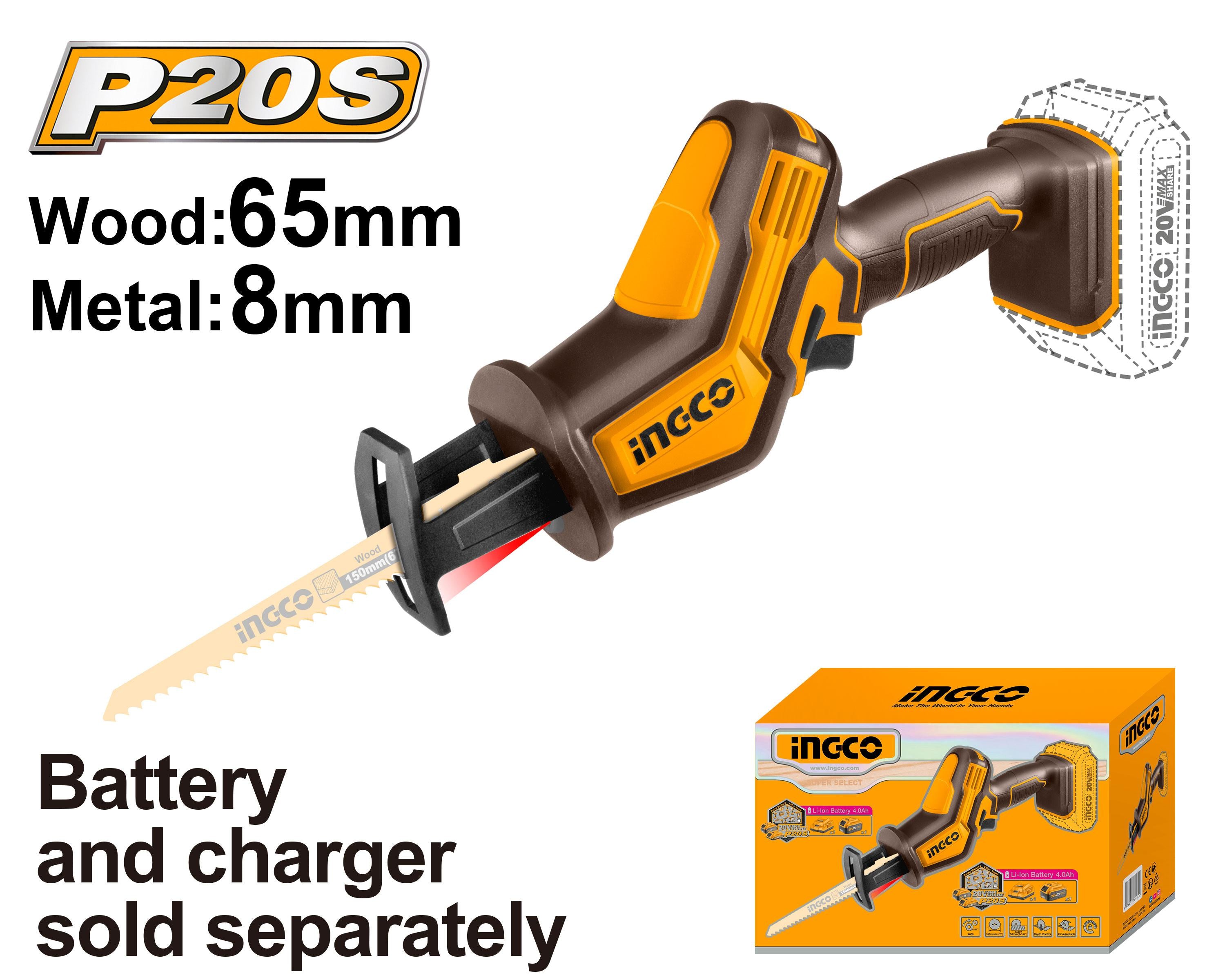 Ingco Cordless reciprocating saw 20V CRSLI6508