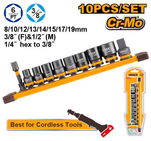 Ingco 10 Pcs 3/8"DR. impact socket set  HKISSD38104