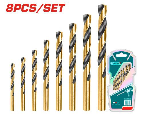 Total 8 Pcs HSS twist drill bits set TACSD0801