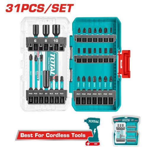 Total 31 Pcs impact screwdriver bits set TACSDL11306