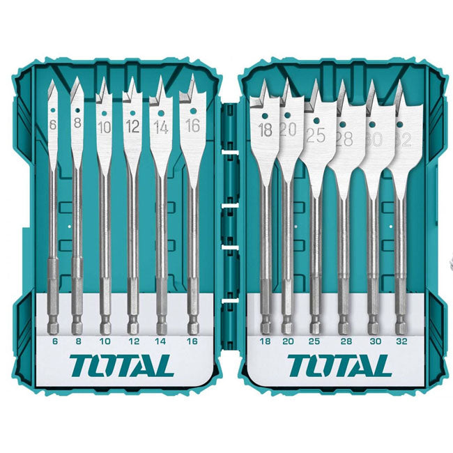 Total 12 Pcs flat wood drill bits set TACSDL1206