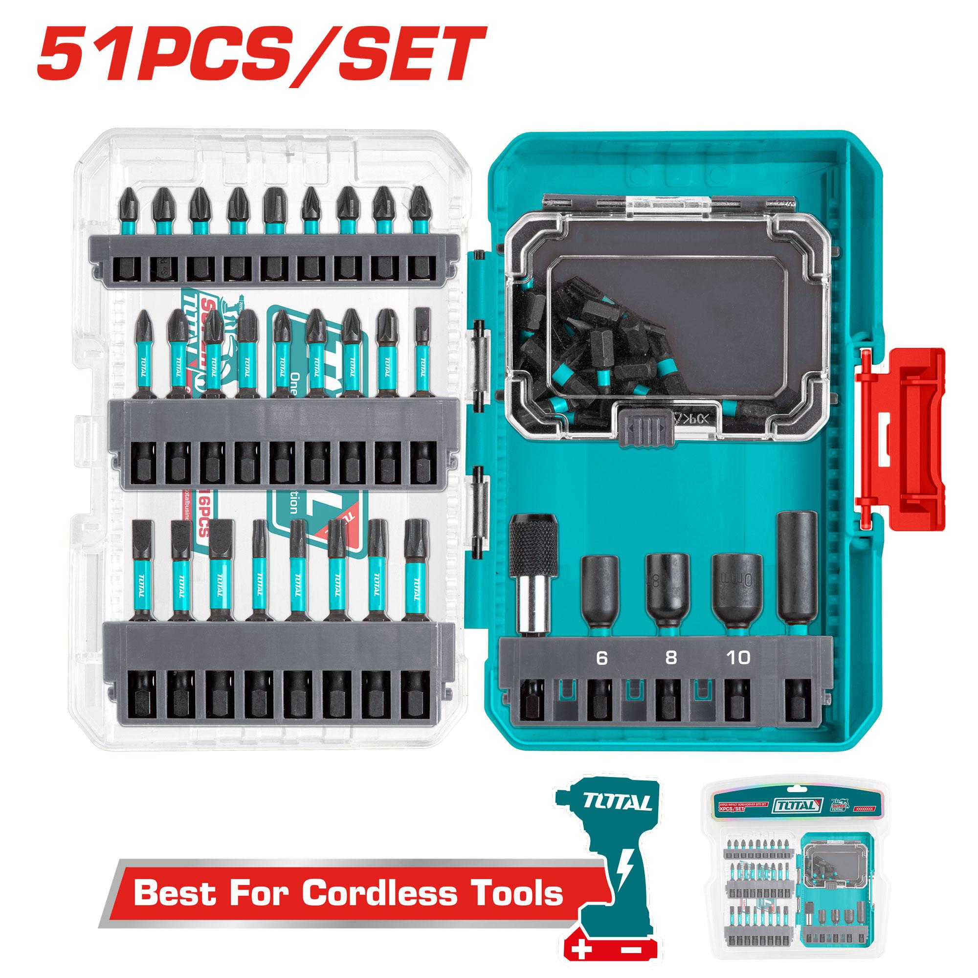 Total 51 Pcs impact screwdriver bits set TACSDL25106