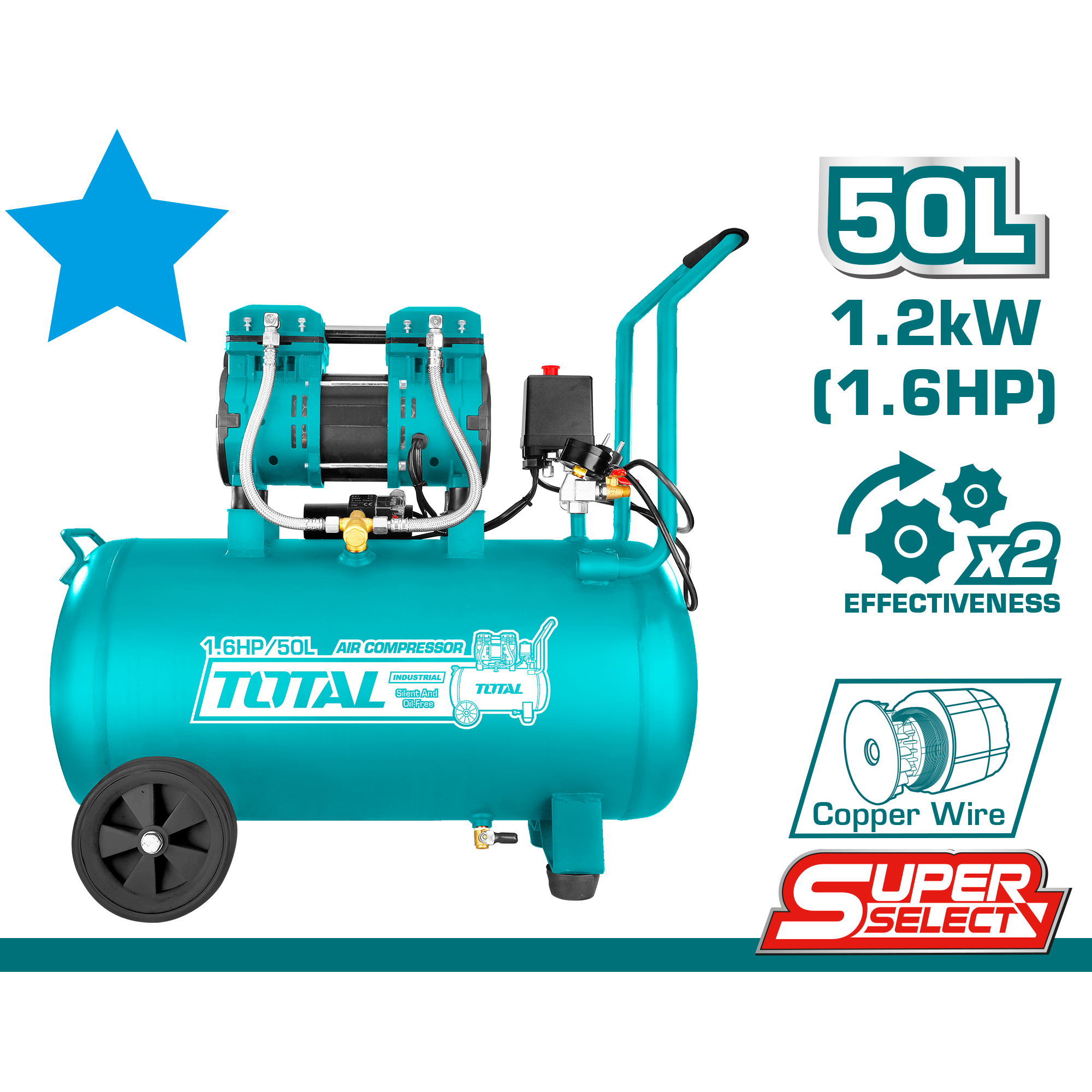 Total Air compressor 1200W 50L TCS1120508