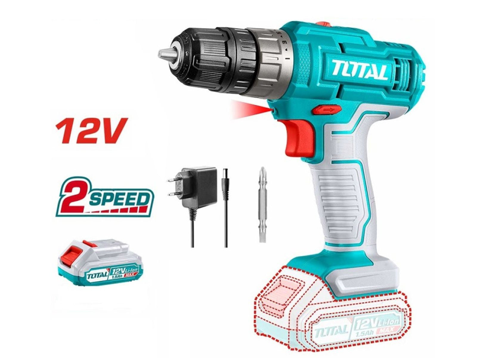 Total Cordless drill 12V TDLI1218