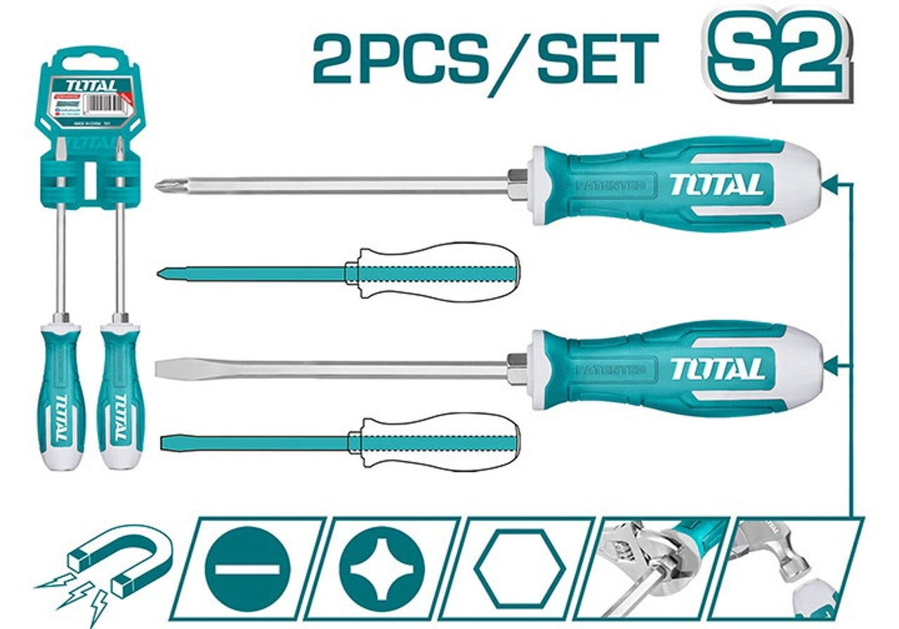 Total 2Pcs go-through screwdriver set THGSS2206