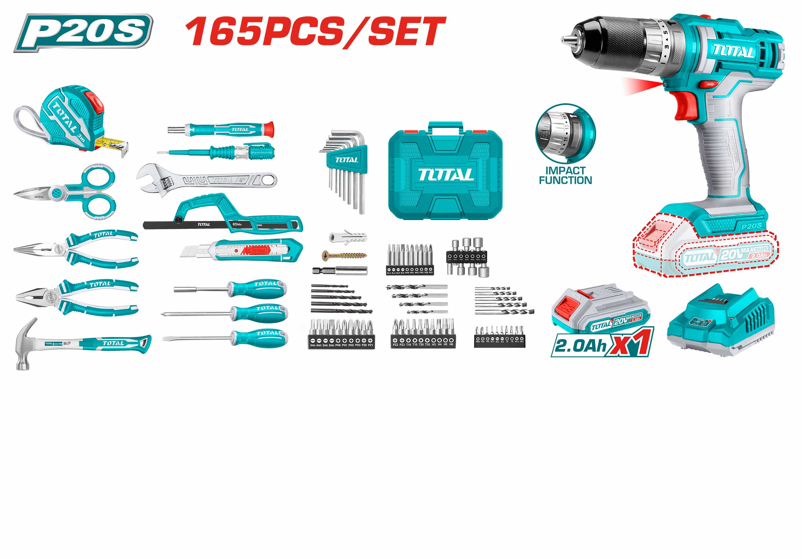 Total 165 Pcs Tools set THKTHP11652