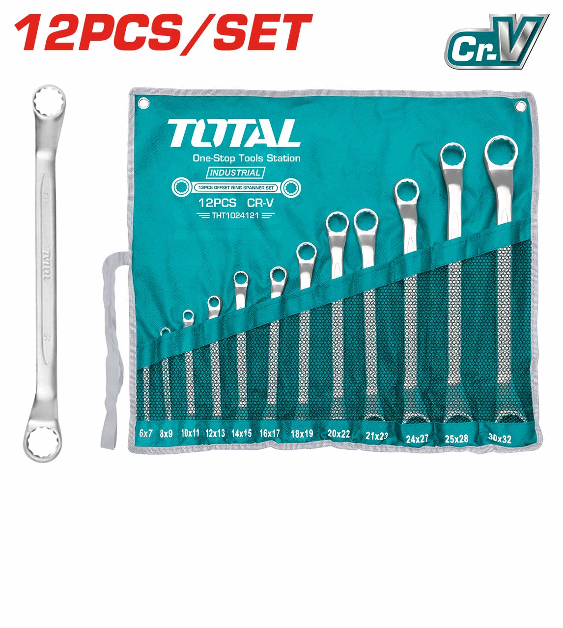 Total 12 Pcs offset ring spanner set THT1024121