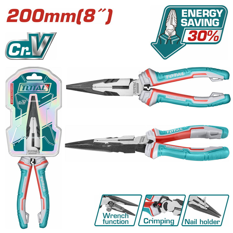 Total High leverage long nose pliers 8inch THT220806S