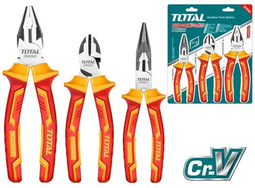 Total 3 Pcs insulated pliers set
 THT2K0302