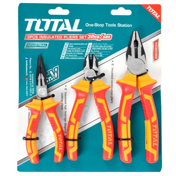 Total 3 Pcs insulated pliers set
 THT2K0302