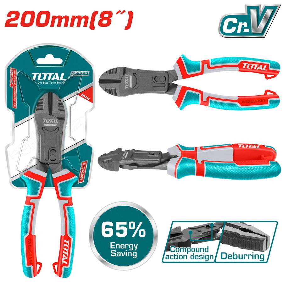 Total Compound action diagonal cutting pliers 8inch THTC530806