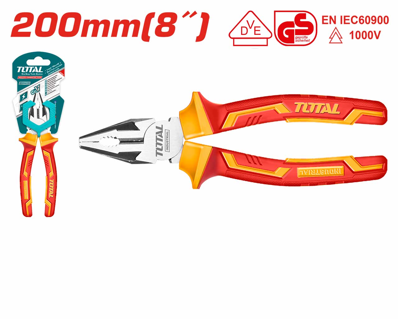 Total Insulated combination pliers 8 Inch THTIP2181