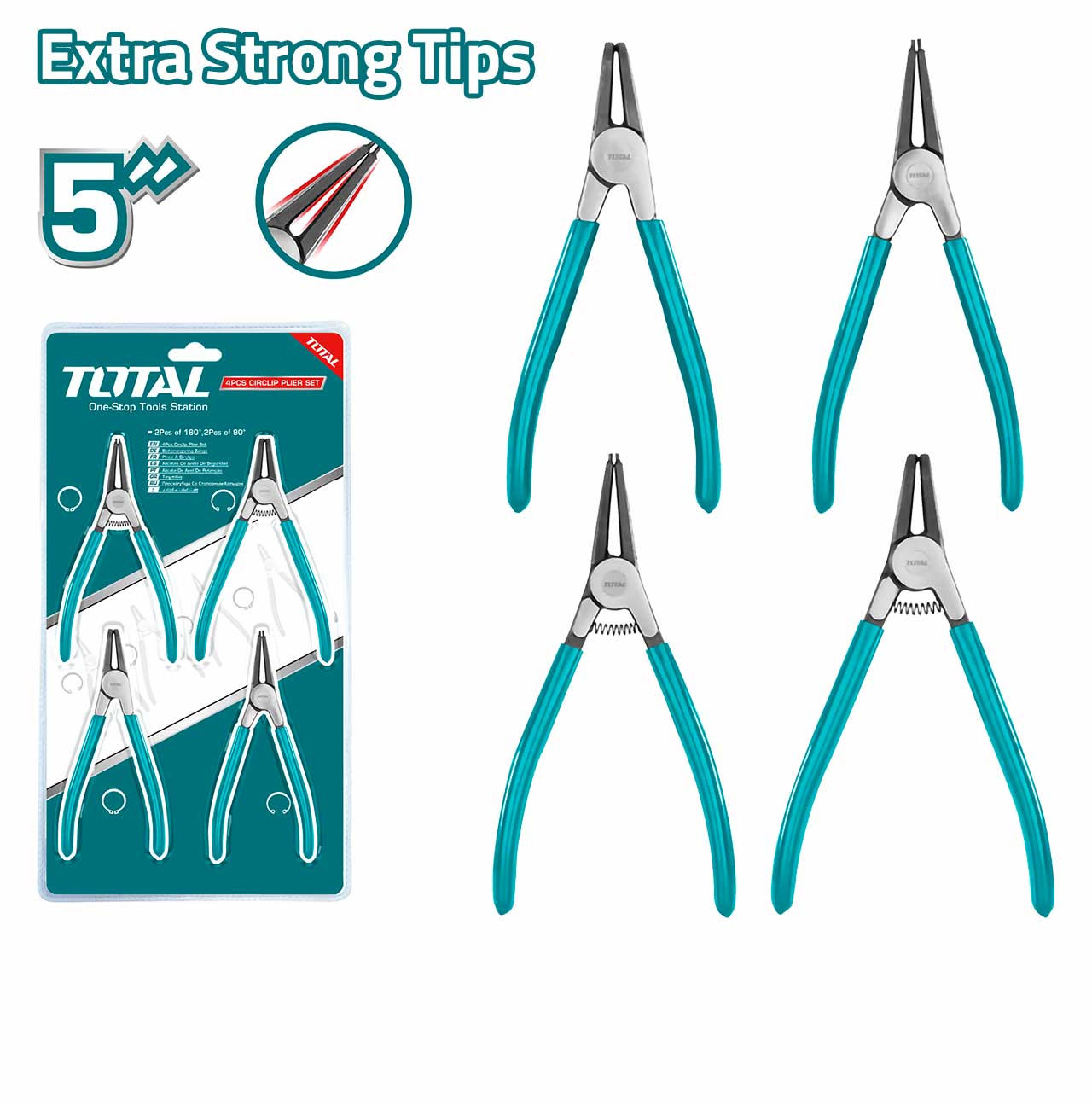 Total 4 Pcs circlip pliers set 5" THTJ214041