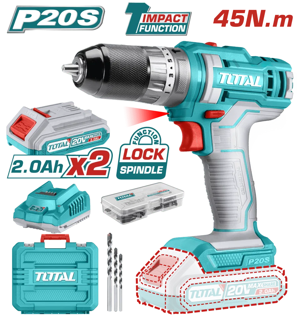 Total Cordless impact drill 20V
 TIDLI201452