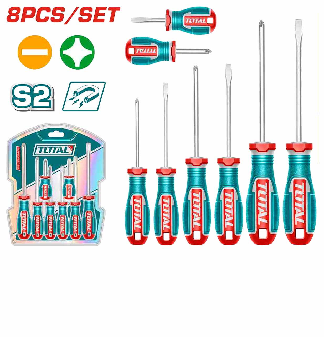 Total 8 Pcs screwdriver set TKSDS0826