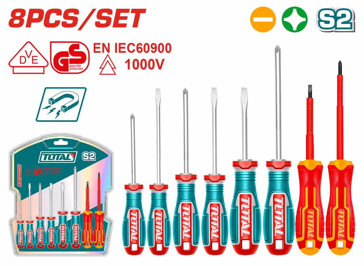 Total 8 Pcs screwdriver set TKSDS0836