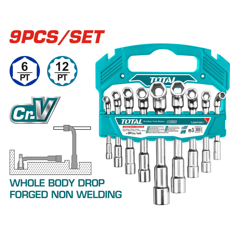 Total L-angled socket wrench set TLASWT0901