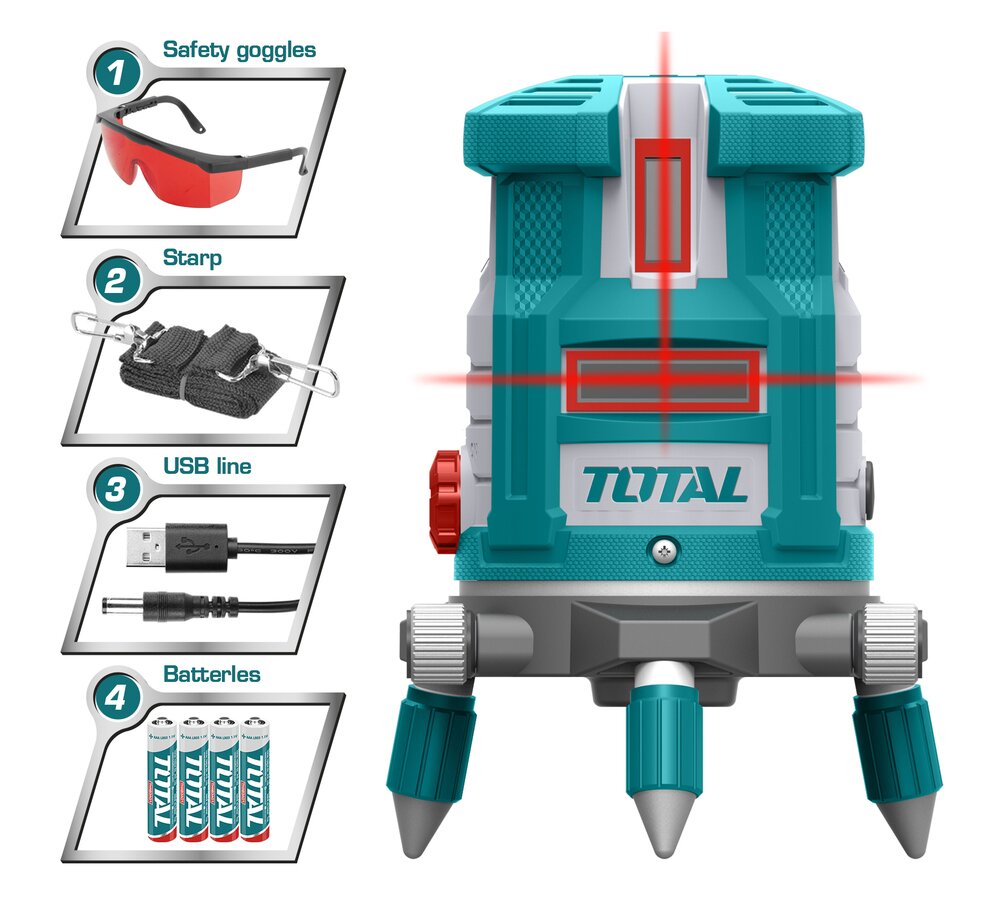 Total Self-Leveling Line Laser(Red laser beams) TLL306505