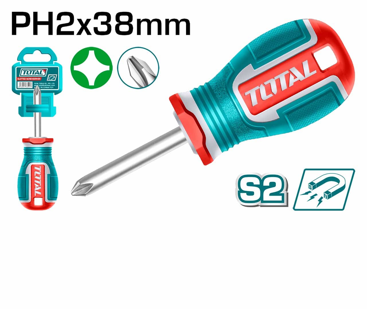 Total Phillips screwdriver PH2 38mm TSDPH2038