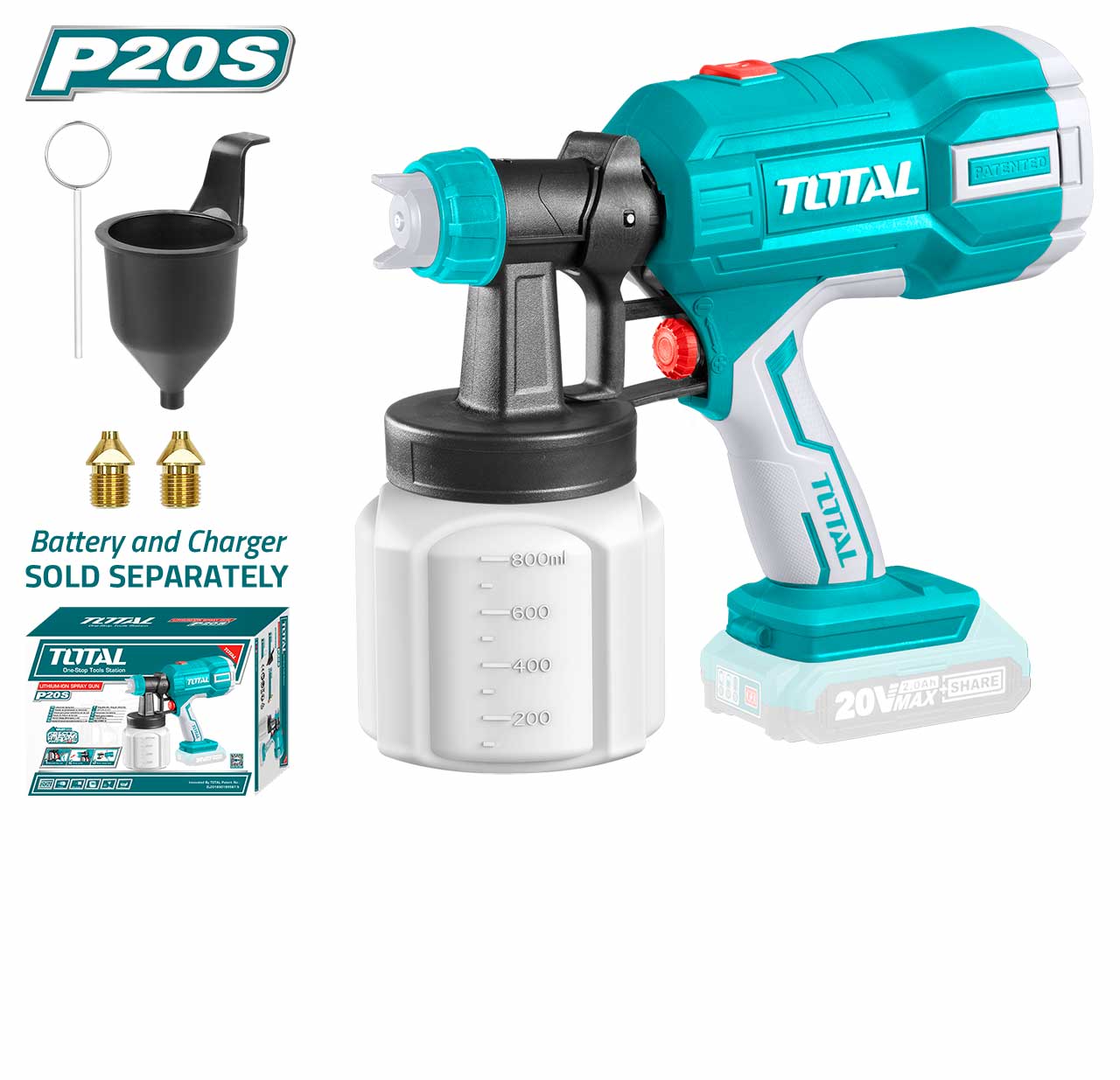 Total Cordless spray gun 20V TSGLI2003