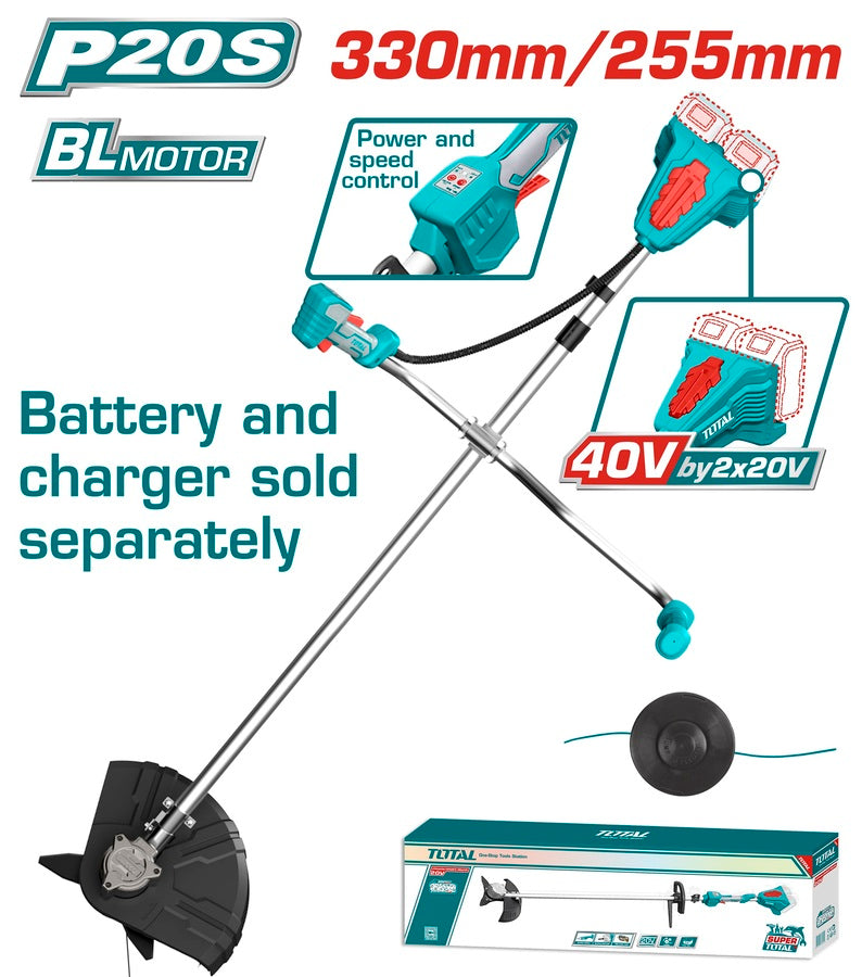 Total Lithium-Ion string trimmer and brush cutter 40V Brushless Motor TSTLI20018