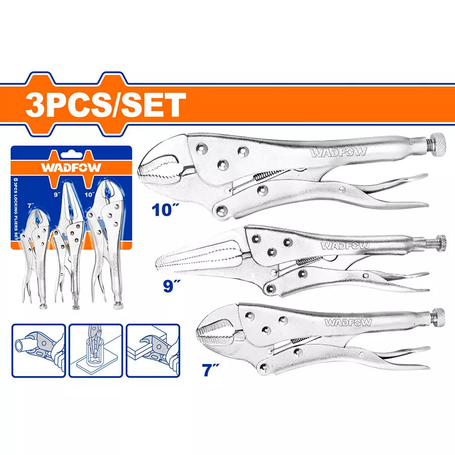 WADFOW 3 Pcs locking pliers set WLP5703