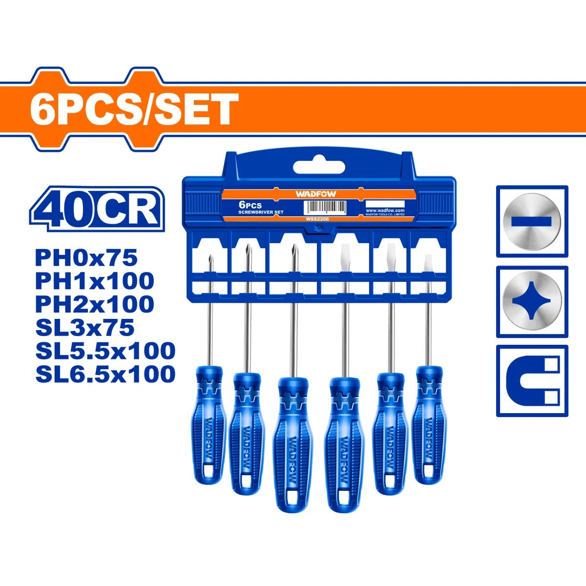 WADFOW 6 Pcs screwdriver set WSS2206