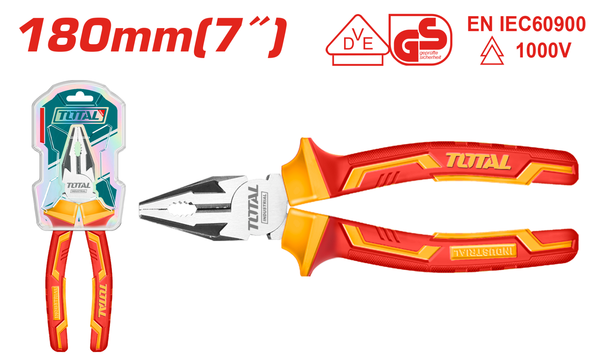 Total Insulated combination pliers 7inch THTIP2171