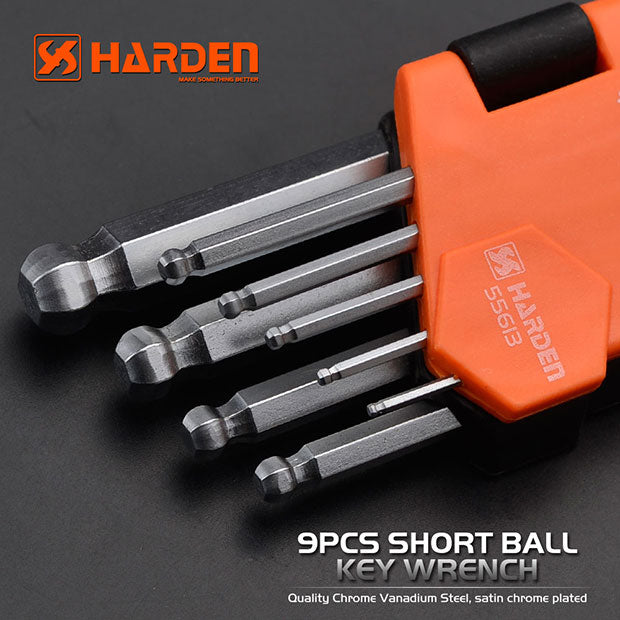 Harden 9Pcs Medium Ball Key Wrench 9pc