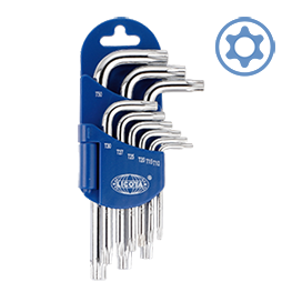 LICOTA MADE IN TAIWAN 9PCS SHORT TYPE TORX TAMPER PROOF KEY WRENCH SET T10-T50