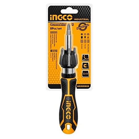 Ingco 8 Pcs ratchet screwdriver set AKISD0808