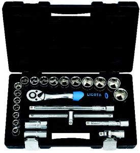 LICOTA MADE IN TAIWAN 24PCS 1/2" DR. 12PT  SOCKET SET BLOW CASE  3/8" - 1-1/4"