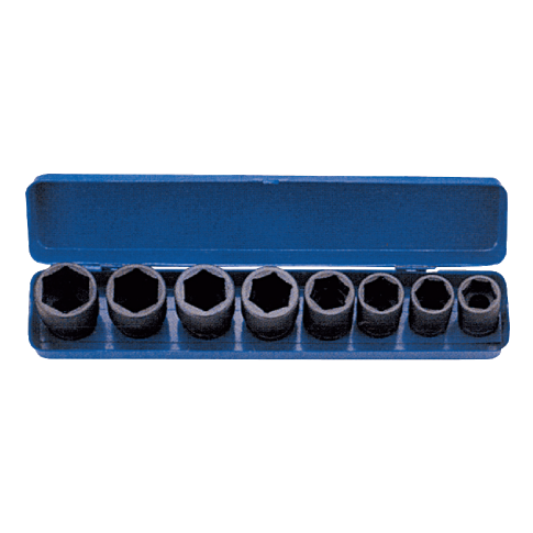 LICOTA MADE IN TAIWAN 8PCS 3/4" DR. IMPACT SOCKET SET, CR-MO BLACK FINISH 26-38MM