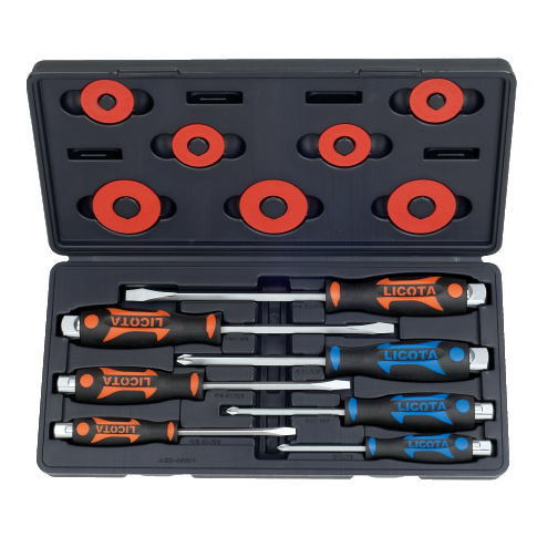 LICOTA MADE IN TAIWAN 7PCS GO THROUGH SCREWDRIVER SET BLOW CASE