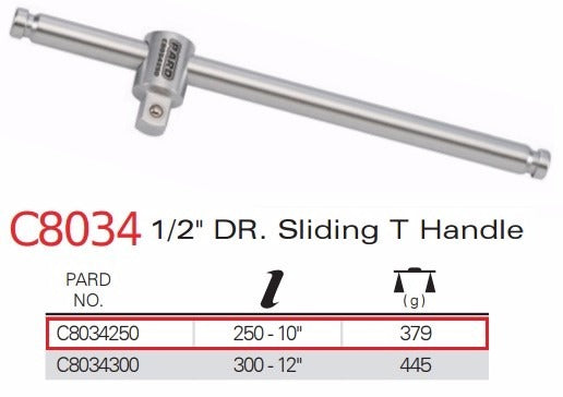 PARD 1/2" Drive Sliding T-Handle