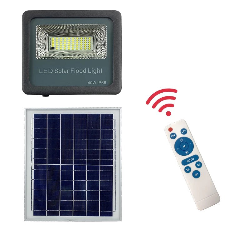 LED Solar floodlight with external Panel 40W