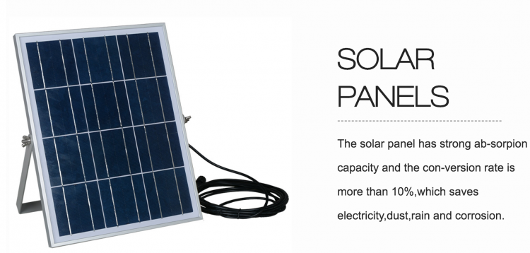 LED SOLAR FLOOD LIGHT WITH EXTERNAL SOLAR PANEL AND REMOTE CONTROL CIRCUIT 150W